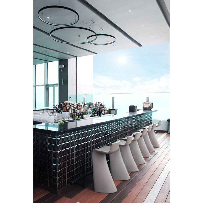 Wing 28.25" Patio Bar Stool, Ice