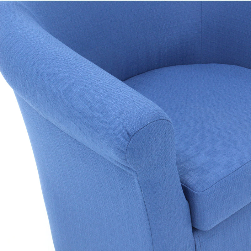 Anstett Upholstered Swivel Barrel Chair, Marine Polyester Blend