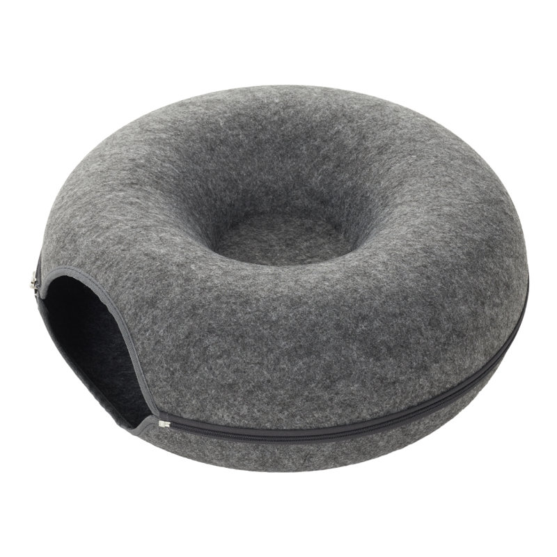 Wimberley Velvet Nest Pet Bed, Dark Grey, 27H x 60 W x 60 D cm