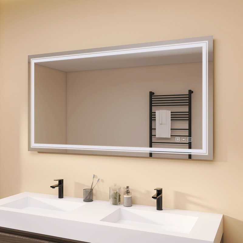 Miroir de salle de bain Heeralal, 54.72"W x 29.53"H