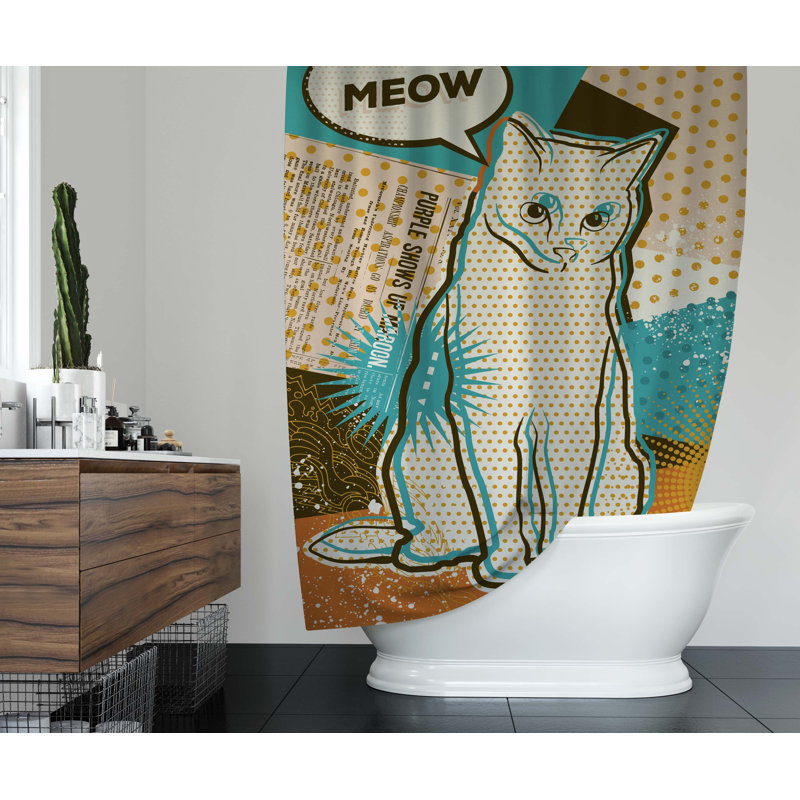 Anzlee Abstract Shower Curtain, 70" H x 71" W