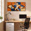Ensemble de 1 tableau abstrait géométrique hibou sur toile tendue-1343647308