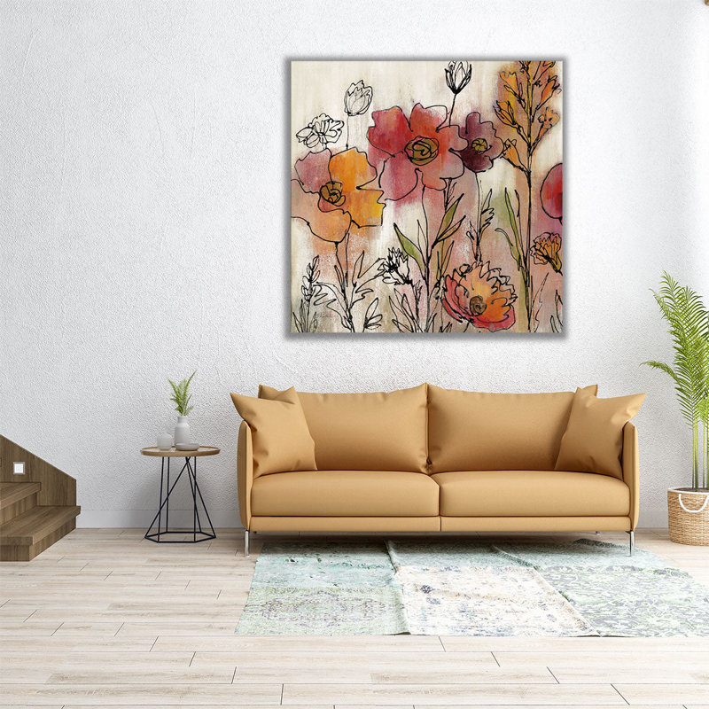Contemporary Botanical II - reproduction d'art sur toile, H 12 po x l 12 po