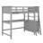 Twin Size Loft Bed With Desk And Drawers, Wooden Loft Bed With Shelves-674470623