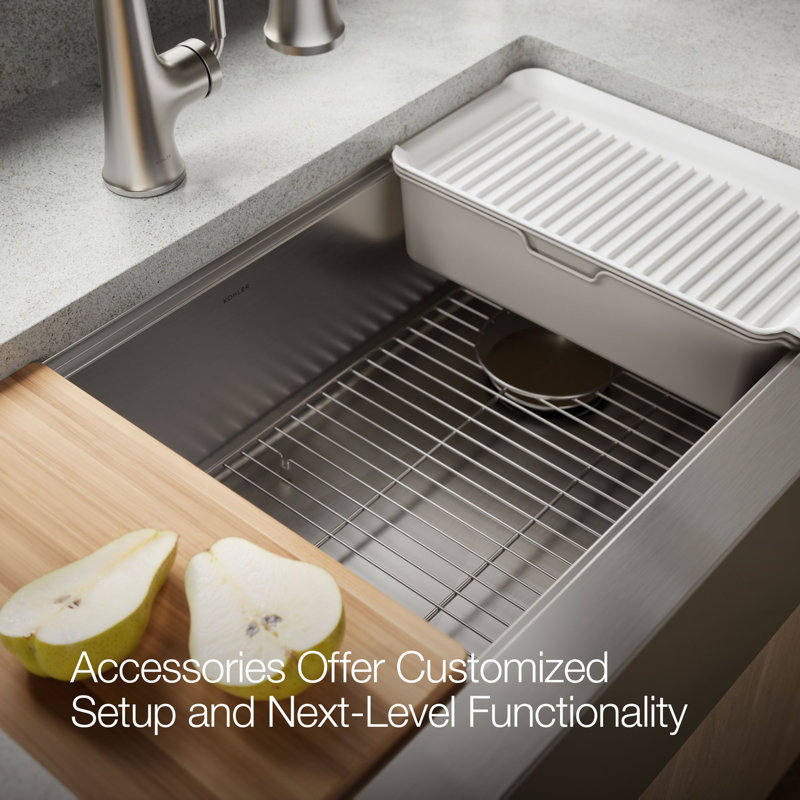 Strive® 35-1/2 In. Undermount Single-Bowl Farmhouse Workstation Kitchen Sink
