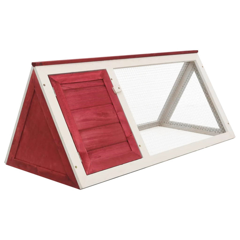 Teo Weather Resistant Rabbit Cage, Red/White