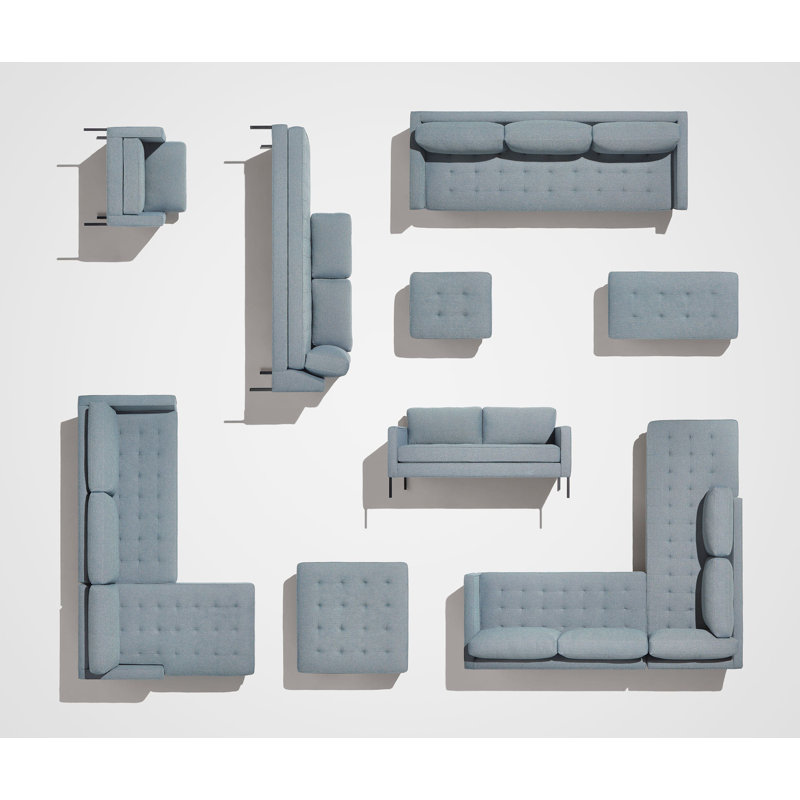 Paramount Sofa, Sanford Ceramic Crossweave, Metal, 32" H x 95" W x 34" D