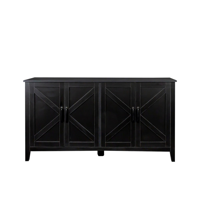 Armoire moderne avec 4 portes, armoire de rangement autoportante et armoire de plancher pour hall d'entrée