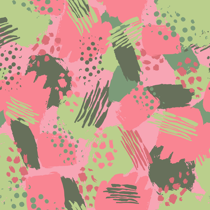 Brush Strokes And Dots by Vitmann - Wrapped Canvas Print, 51cm H x 51cm W x 3.8cm D