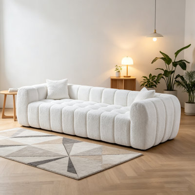 Canapé 102,7 po surdimensionné à nuage de guimauve comprimé, canapé moderne moelleux et moelleux avec 2 coussins, canapé confortable à assise profonde pour salon et appartement