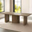 Table de salle à manger rectangulaire brune de 216 cm (85,03 po), grande table de cuisine de style ferme moderne pour cuisine, bar ou salle à manger