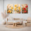 "Floral Bouquet", reproduction d'art sur toile tendue sur toile (ensemble de 3)-118096021