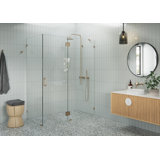 Halo 59 in. x 32 in. x 78 in. 90-degree Fully Frameless Glass Hinged Shower Enclosure
