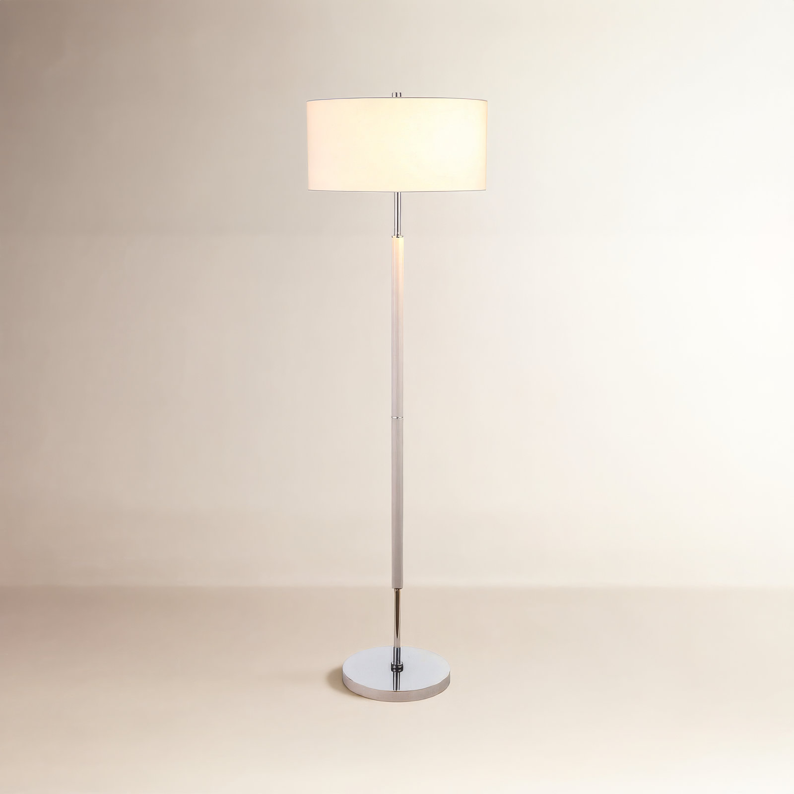 Olie 61" Floor Lamp, Cool Gray/Polished Nickel