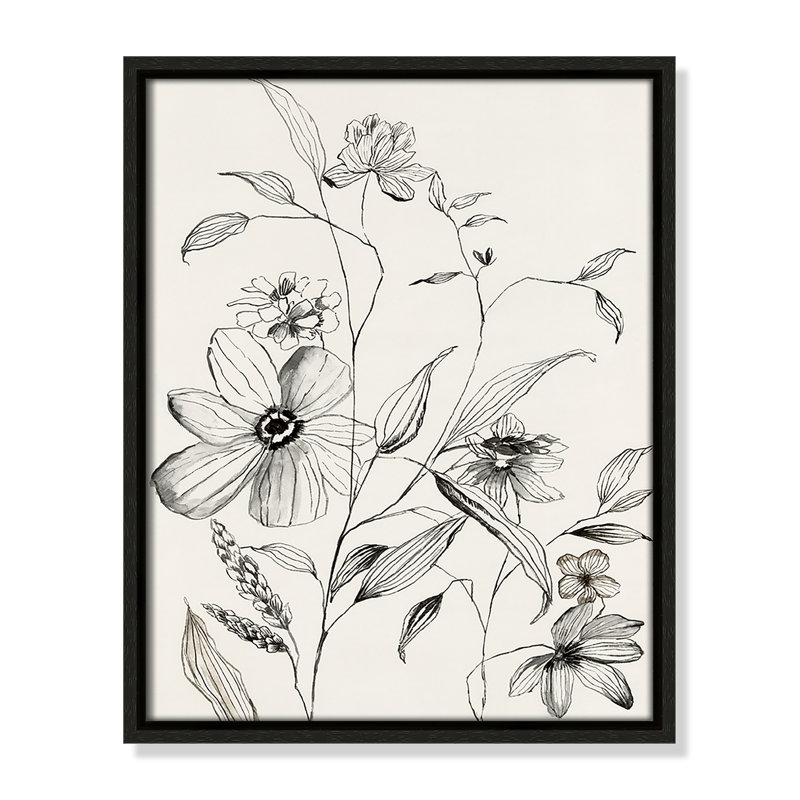 «Petal Harmony II» par Emma Peal, Toile encadrée flottante espresso, Non, H 15,5 po x l 12,5 po x P 2 po