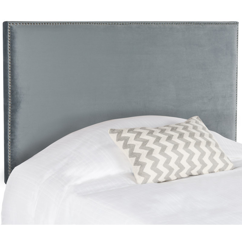 Upholstered Headboard, Full, Wedgwood Blue, Velvet
