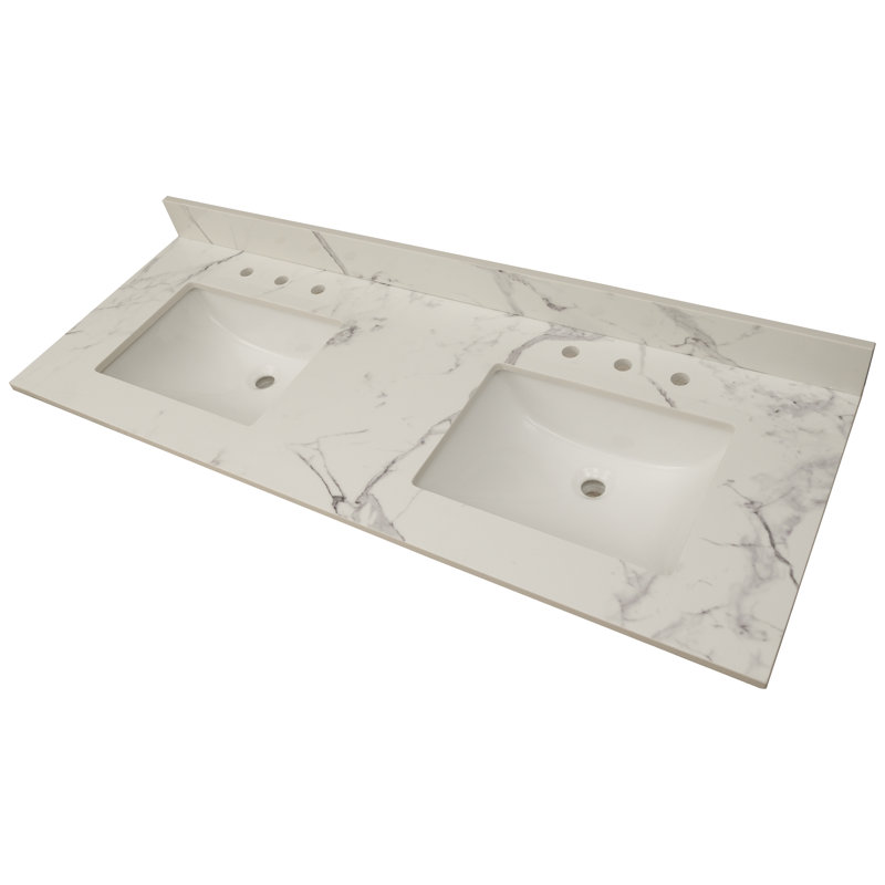 Calacatta Nowy Marble Bathroom Vanity Top with White Undermount Sink