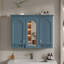 Armoire à miroir murale 35 pouces tout-en-un avec tablettes réglables, charnières à fermeture en douceur, pour le rangement de la salle de bain, du salon et de la chambre à coucher