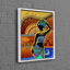 Art contemporain contemporain sur toile de coton avec une femme africaine pour une décoration murale moderne