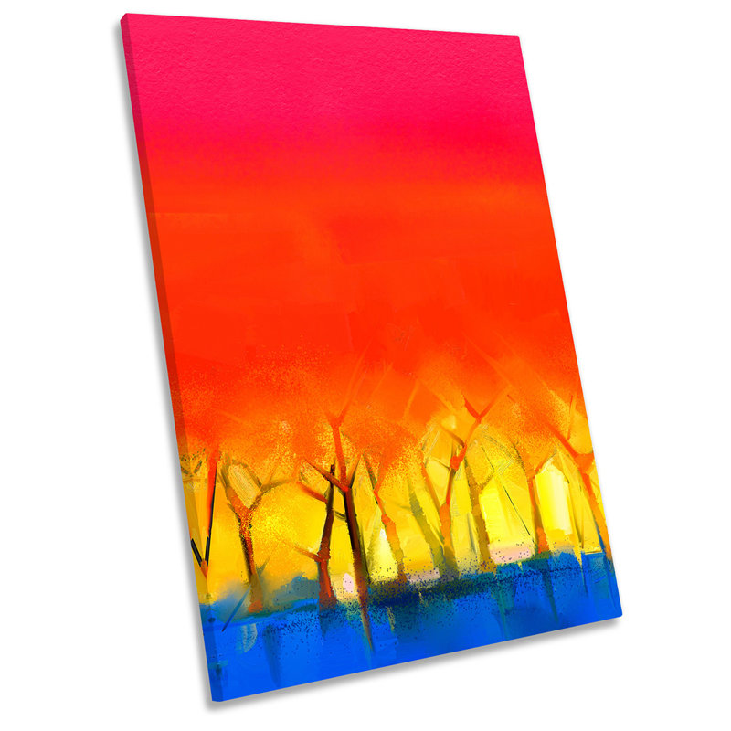 Abstract Sunset Trees - Wrapped Canvas Painting, 45.7cm H x 30.5cm W x 2cm D