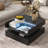 Lift-Top Coffee Table with 2 Drawers, Modern Square Design with Glass Top and High-Gloss Finish, Hidden Storage and LED Lights for Living Room-777997671