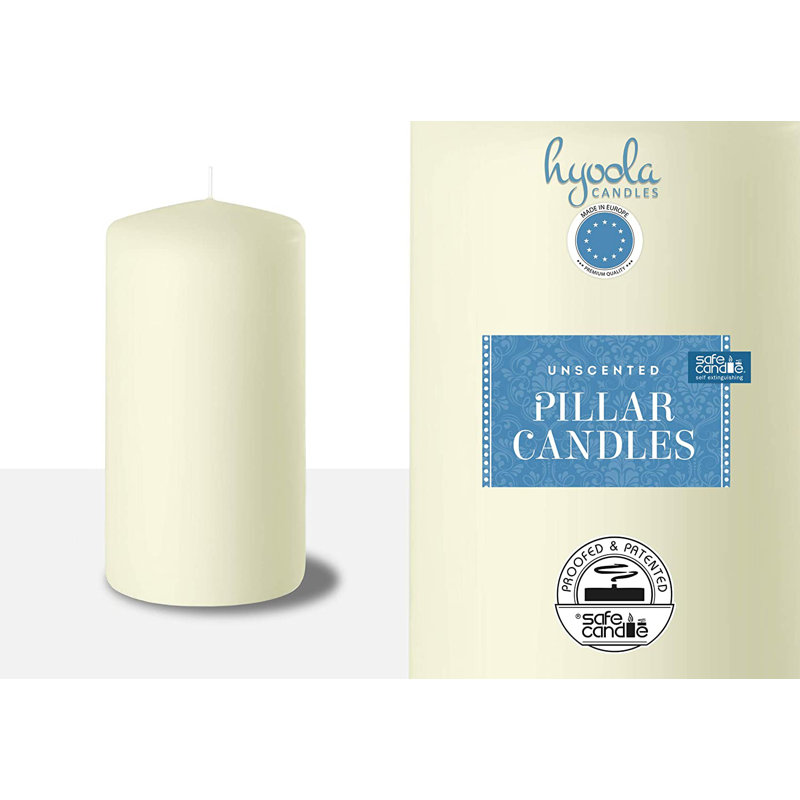 Bougie sans parfum, Blanc, 6, H 5 po x l 3 po x P 3 po