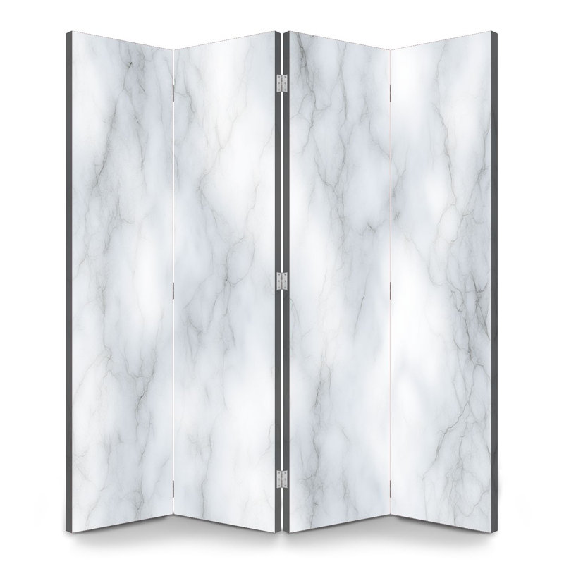 Paravent 4 panneaux à cloison pliable Royal Soft White Marble, 4, H 71 po x l 64 po x P 1 po