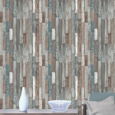 Distinctive Wood Reclaim 10m x 52cm Wallpaper Roll