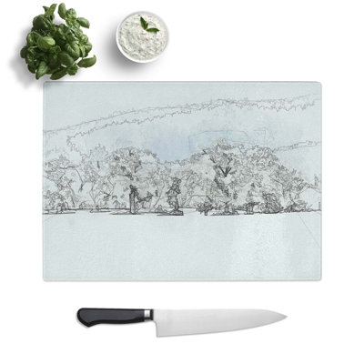 Tempered Glass Snow Cone Trees Chopping Board