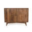 Solid Mango Wood Sideboard Cabinet – Dark Brown Wooden Storage Cabinet With Fluted Doors – No Veneer Rustic Sideboard Buffet Unit For Living Room, Dining Room & Hallway