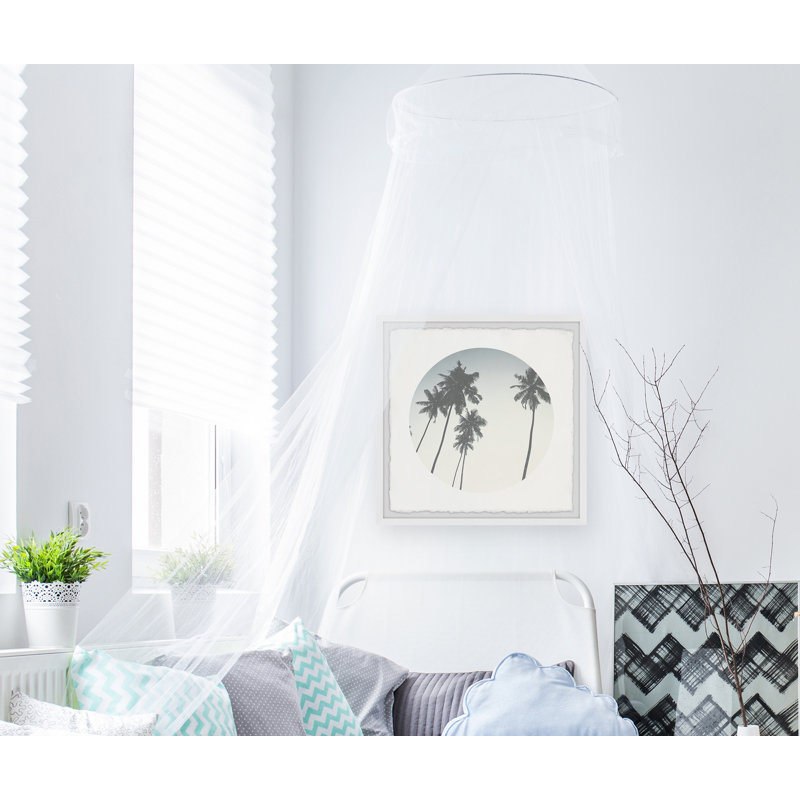 Grey Palms - Single Picture Frame Print, 61cm H x 61cm W x 3.81cm D