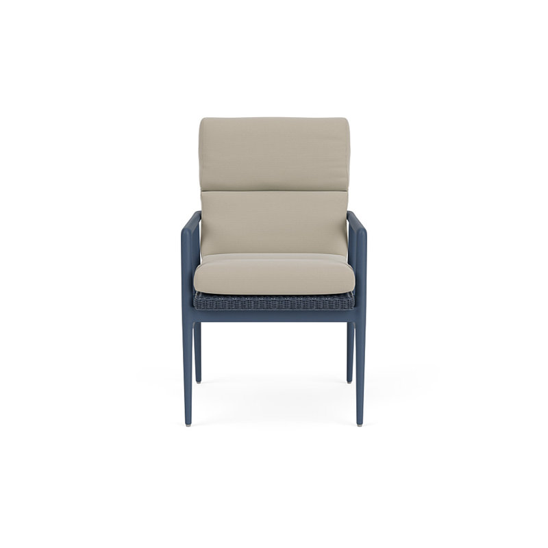 Cascade Outdoor Dining Armchair, Callen Driftwood, Denim Blue