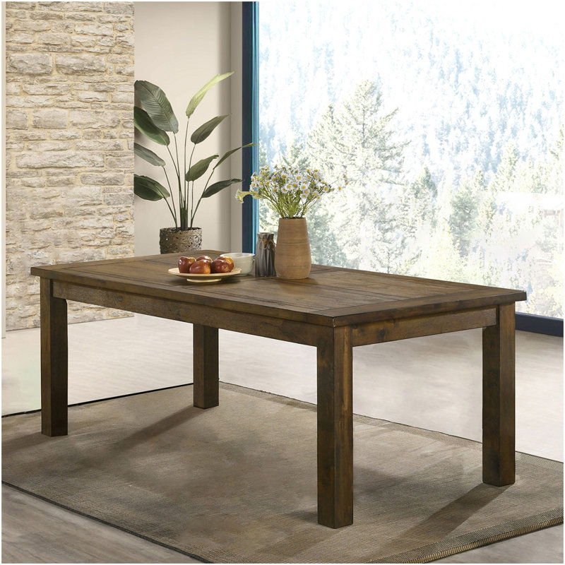 Guster Rustic Golden Brown Rectangular Dining Table