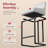 Bar Stools Set of 2, 24 Inch Barstools with Metal Legs, White Leather Farmhouse Upholstered Counter Height Bar Stool for Kitchen, Dining, Bar-647343044-647343049
