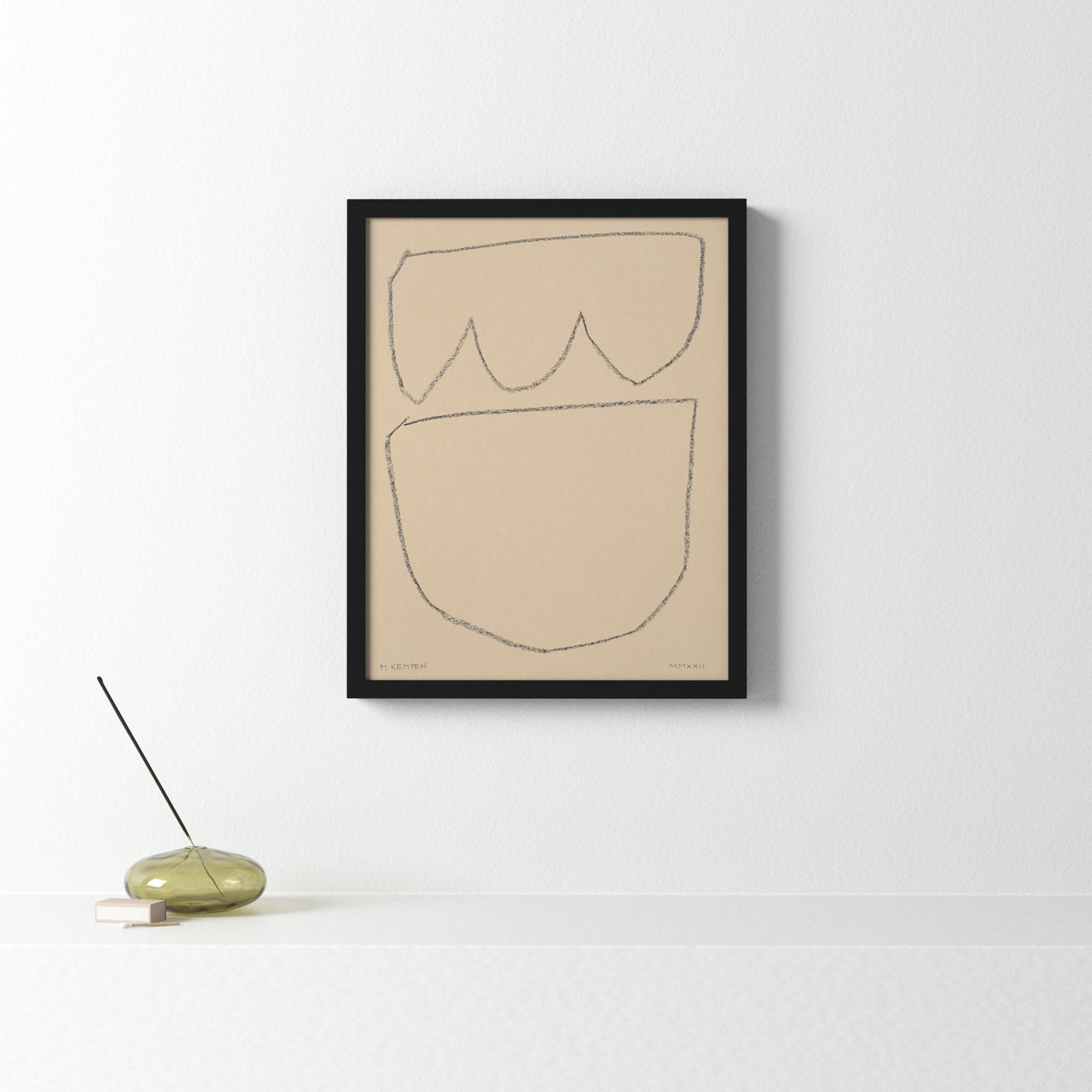 Freya "Outlines 8" Print, Black Framed, 16" W x 20" H