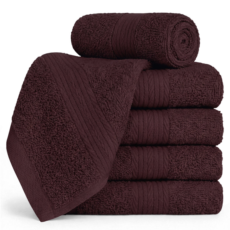 100% Cotton Washcloth 12 x 12 Inch Highly Absorbent , Brown