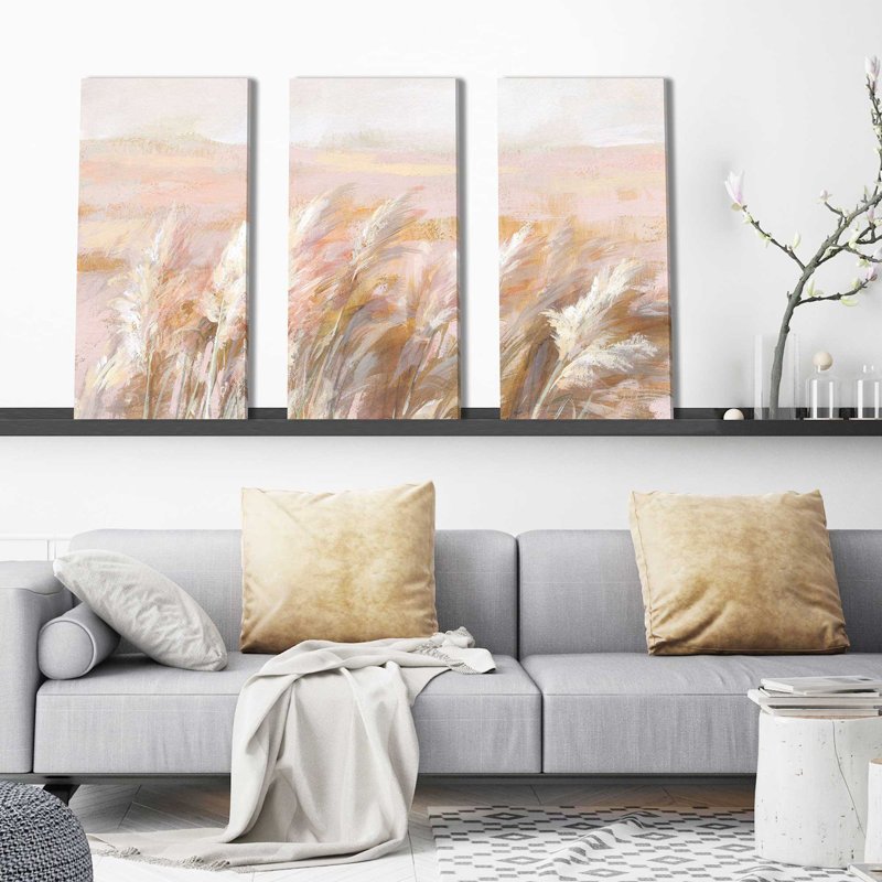 Prairie Prairie - peinture sur toile tendue 3 pièces