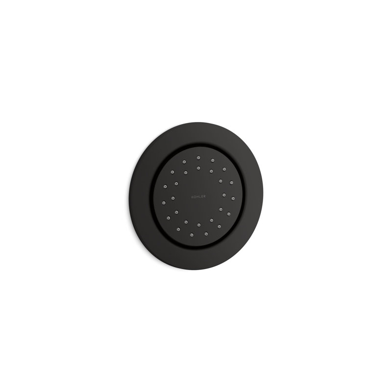 1 gpm WaterTile Round 27-Nozzle Body Spray 2.0 gpm with Stimulating Spray and Katalyst Air-Induction Technology, Matte Black