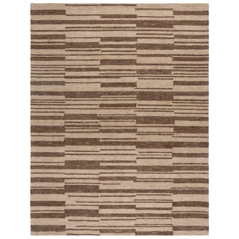 Tapis rayé en jute de coton Esen, Rectangle 8 pi x 10 pi