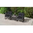 Wicker Outdoor Rocking Chair Set, 3 Piece Patio Furniture Set with Padded Cushions and Storage Coffee Table, 2-Seater PE Rattan Bistro Set for Garden Backyard Porch, Turquoise