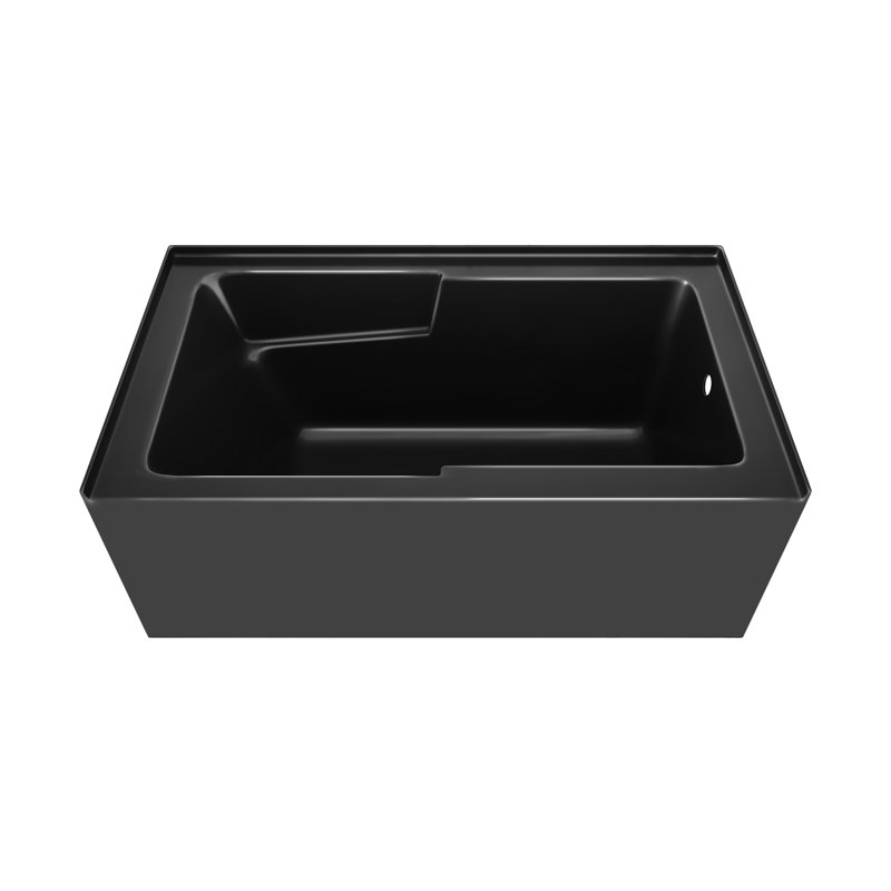 Baignoire avec tablier de trempage à jupe droite noire 54 x 30 Voltaire avec accoudoir intégré Voltaire