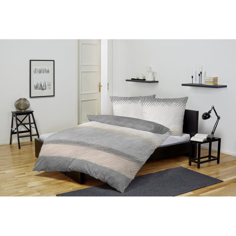 Revakshi Cotton Striped Duvet Cover Set with Pillow Shams Included, Single Duvet Cover + 1 Standard Pillowcase