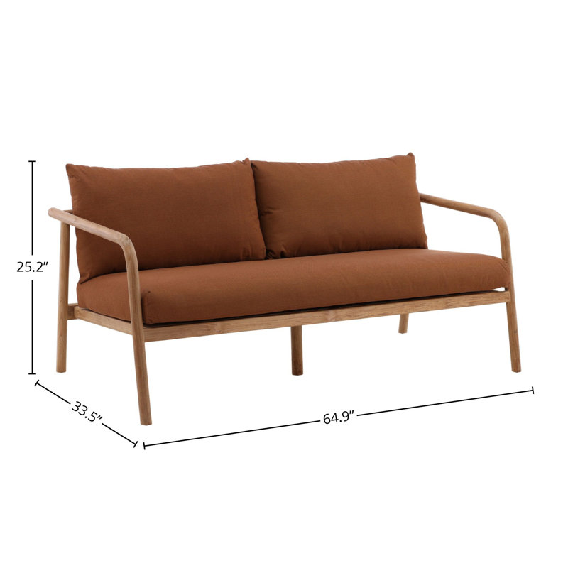 Aimee 65" Wide Outdoor Sofa, Sienna