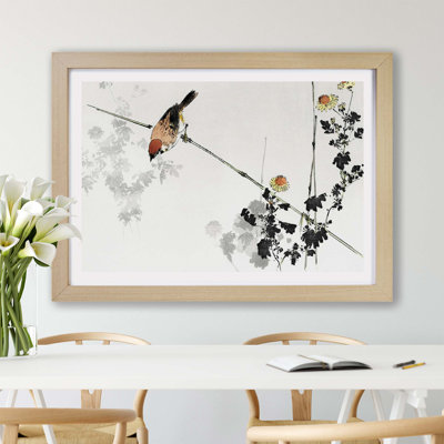 Japanese Swallow Bird by Watanabe Seitei - Framed Print