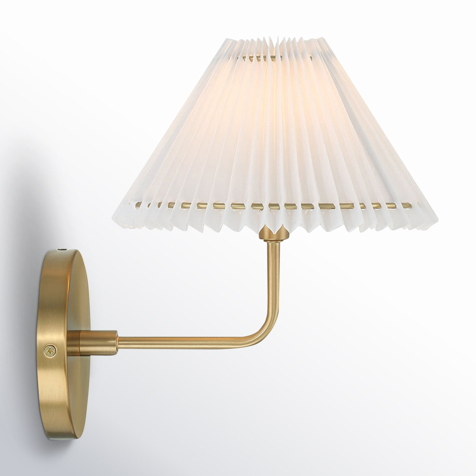 Pearson Single Light Armed Sconce, Natural Brass