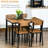 5 Piece Industrial Dining - Space Saving Rustic Brown Table And Chairs For 4 People Rectangular Included Brown, Saving,