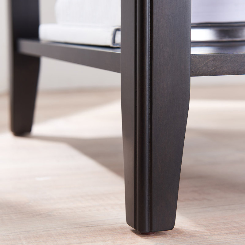 Laurent Solid + Manufactured Wood Narrow End Table, Black