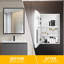 Armoire à pharmacie avec miroir Wrought Studio ™, armoire de salle de bain avec miroir 20 po x 28 po, miroir à fixation en surface avec rangement, tablette réglable, 3 couleurs de température, gradateur