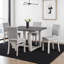 Ensemble de salle à manger de style transitionnel 5 pièces Chaises rembourrées en tissu gris