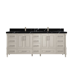 Aberdeen 84'' Double Bathroom Vanity with Quartz Top